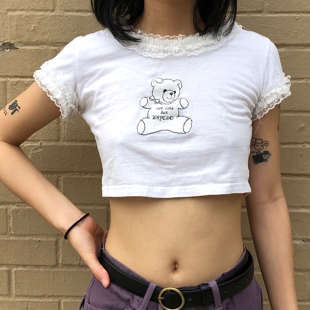 Y2K Bear Crop Top
